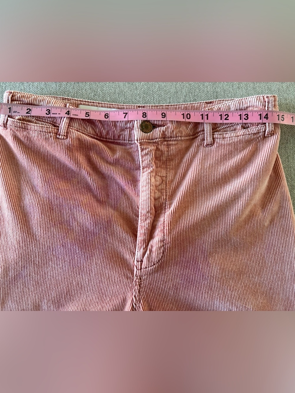 Pilcro Ultra High-Rise Cropped Wide-Leg Corduroy Pants Size 30 Dusty Rose - Picture 5 of 10